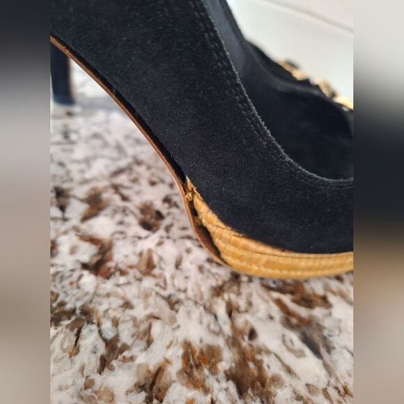 Gucci black suede heel flats size 9.5 - Picture 3 of 14